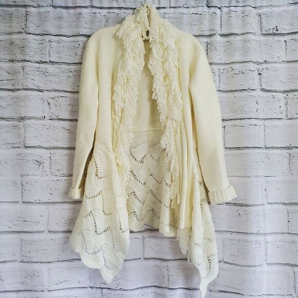 Alberto Makali XL White Open Long Cardigan Womens...